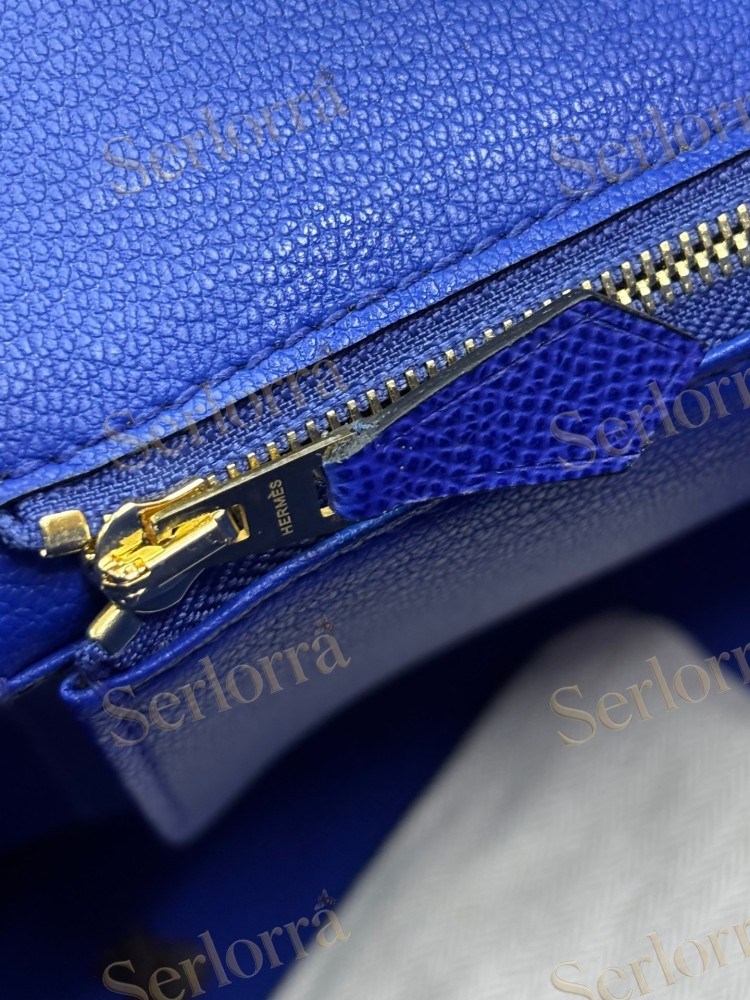 HERMES BIRKIN 35 EPSOM LEATHER IN BLEU NUIT (MIDNIGHT BLUE) & BLEU ELECTRIQUE (ELECTRIC BLUE) WITH GOLD HARDWARE