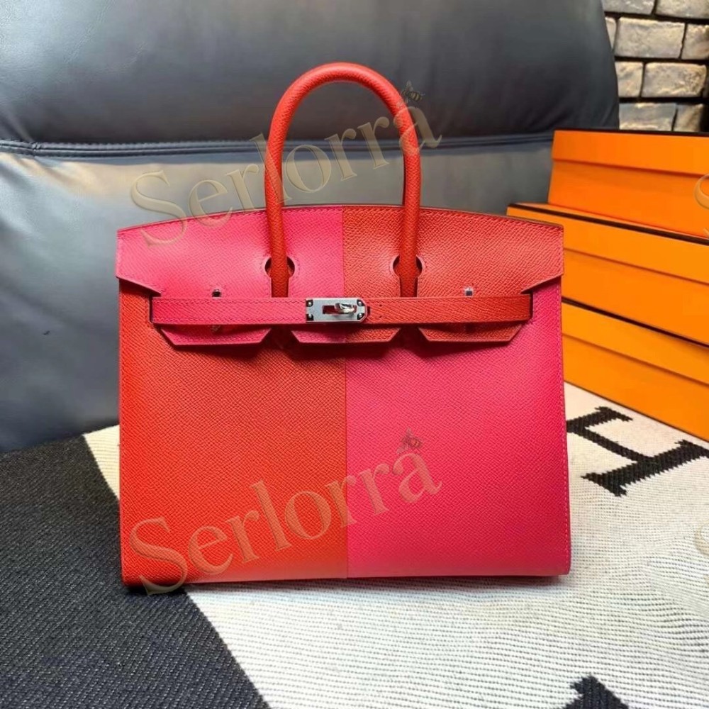 HERMES BIRKIN 25 EPSOM LEATHER IN ROUGE DE COEUR (HEART RED) WITH PALLADIUM HARDWARE