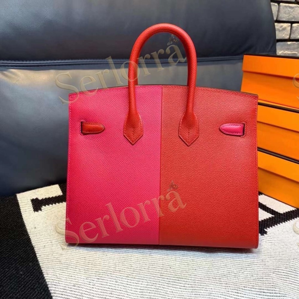 HERMES BIRKIN 25 EPSOM LEATHER IN ROUGE DE COEUR (HEART RED) WITH PALLADIUM HARDWARE