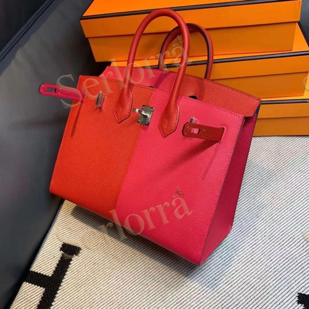 HERMES BIRKIN 25 EPSOM LEATHER IN ROUGE DE COEUR (HEART RED) WITH PALLADIUM HARDWARE