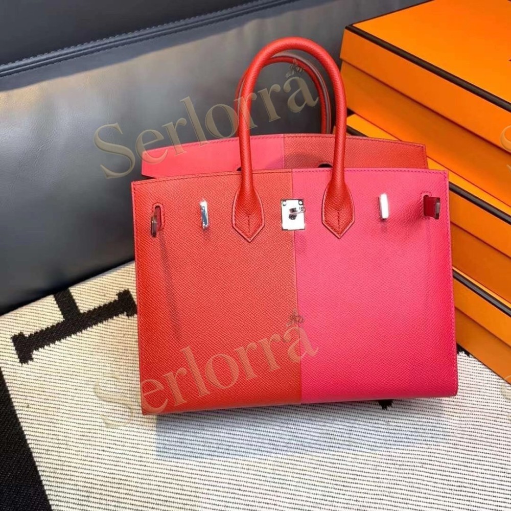 HERMES BIRKIN 25 EPSOM LEATHER IN ROUGE DE COEUR (HEART RED) WITH PALLADIUM HARDWARE