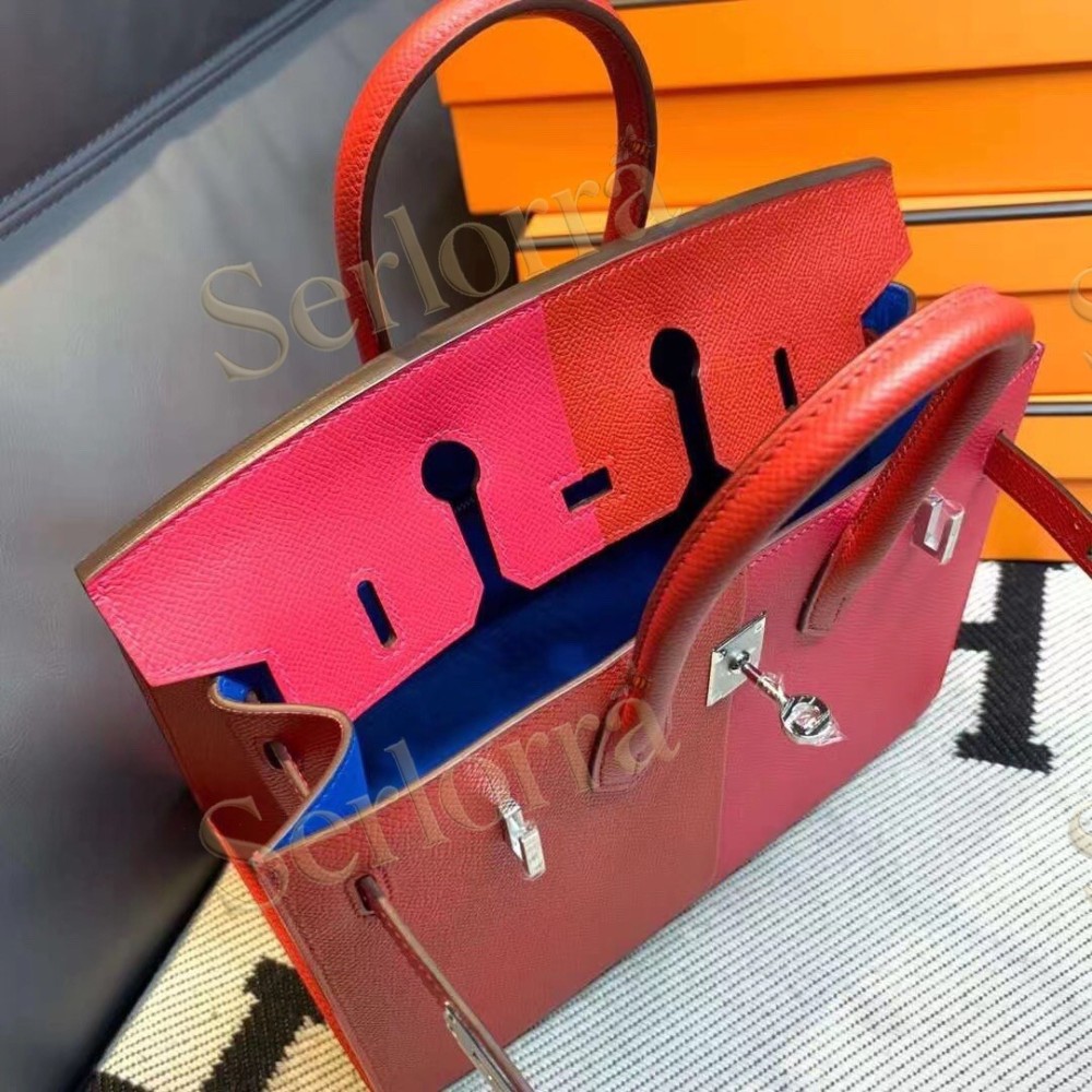 HERMES BIRKIN 25 EPSOM LEATHER IN ROUGE DE COEUR (HEART RED) WITH PALLADIUM HARDWARE