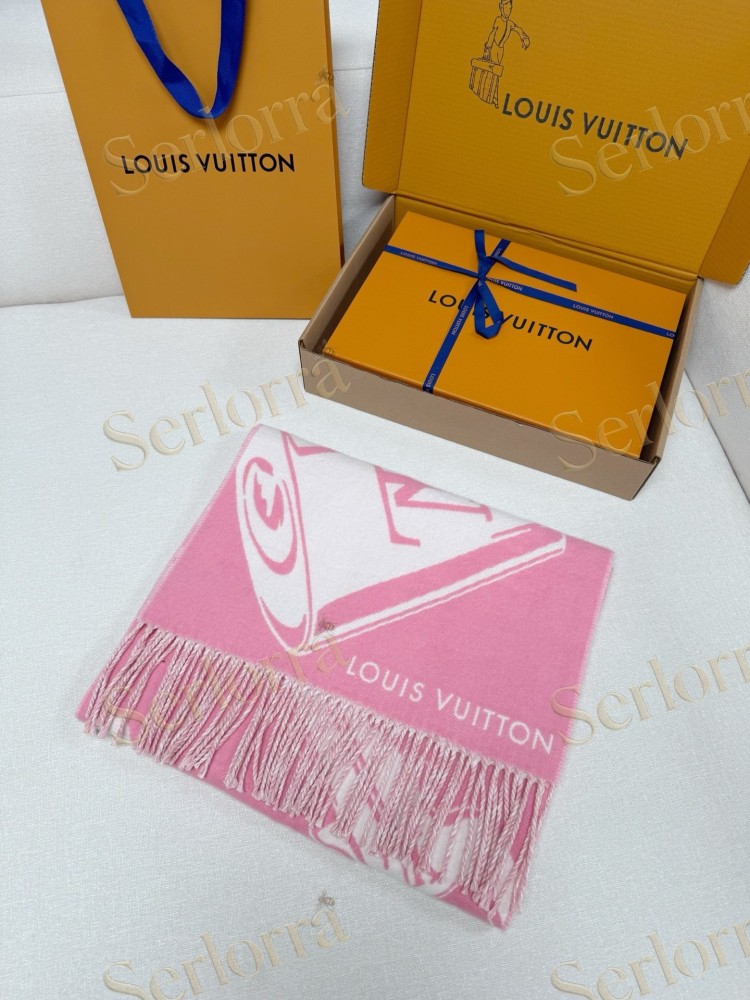 LOUIS VUITTON PADLOCK & KEY CASHMERE SCARF