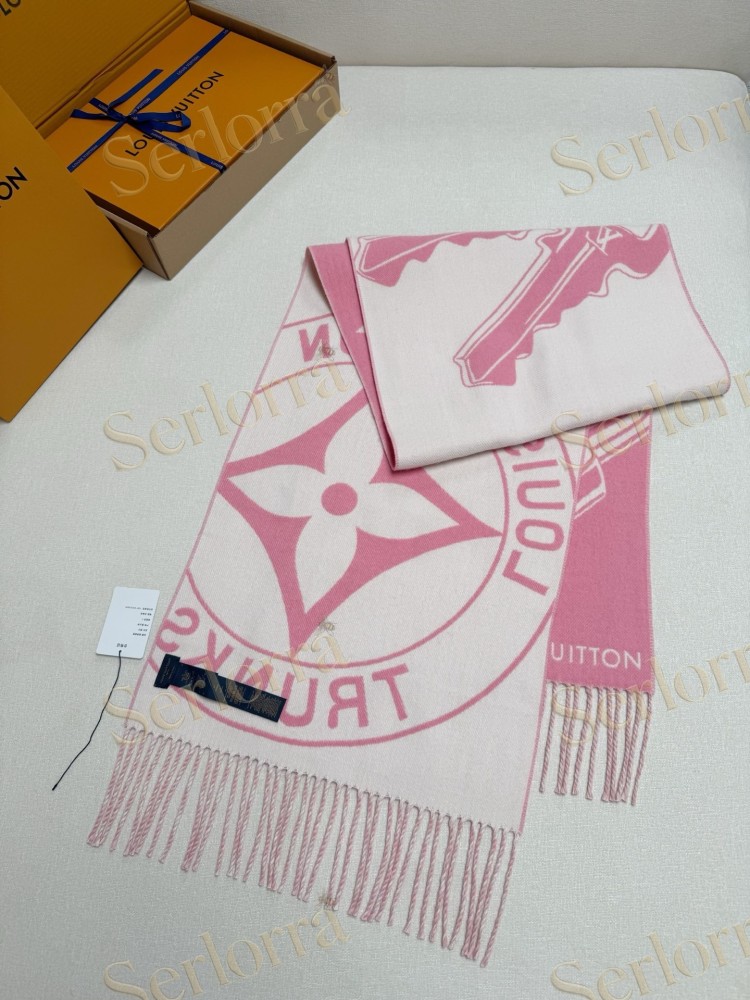 LOUIS VUITTON PADLOCK & KEY CASHMERE SCARF