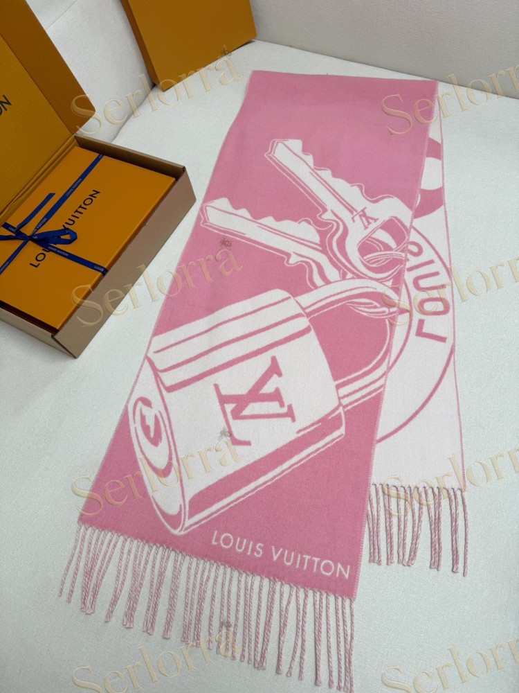 LOUIS VUITTON PADLOCK & KEY CASHMERE SCARF