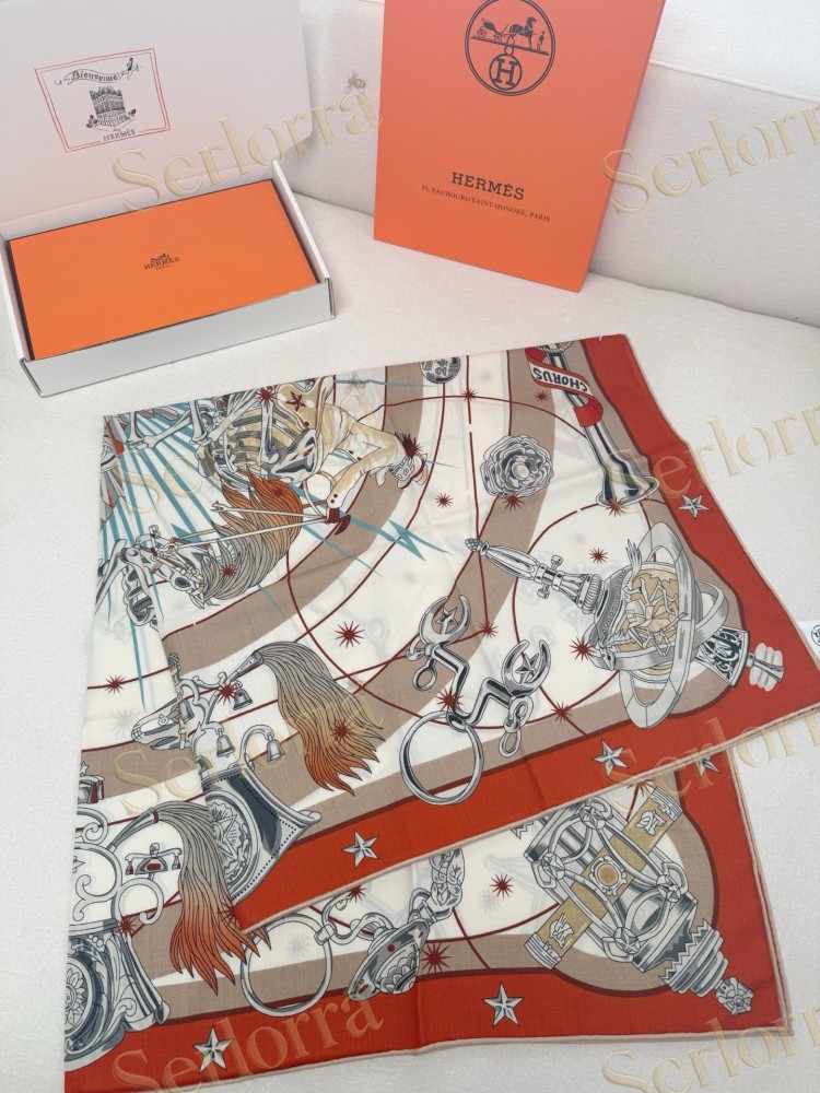 HERMES STELLAR CHORUS VELVET SHAWL
