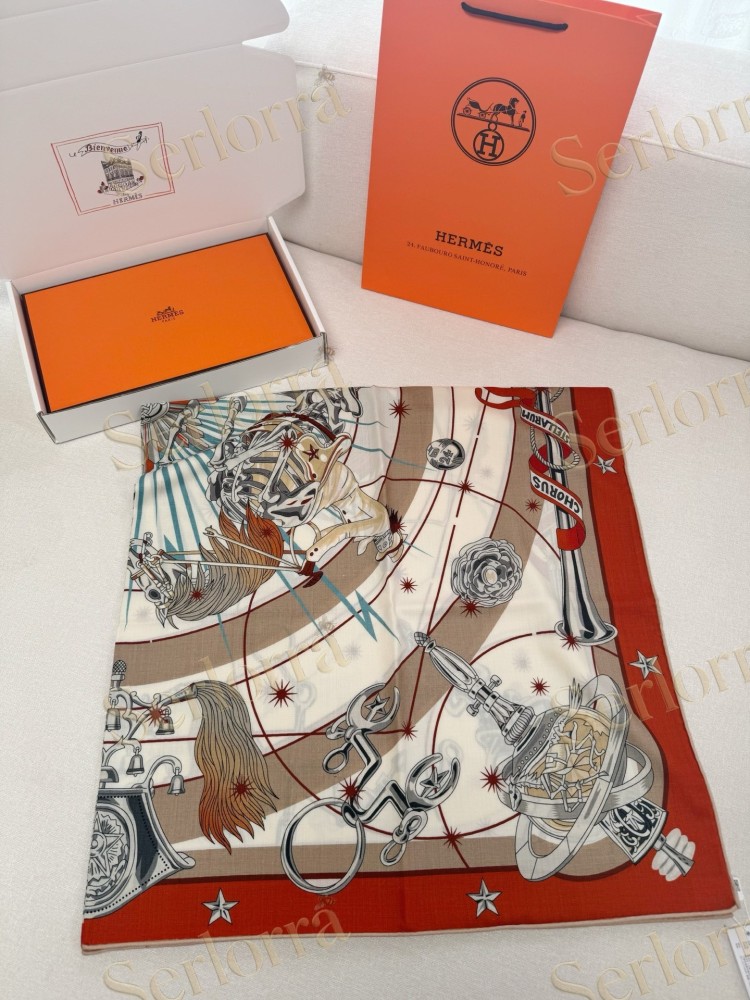 HERMES STELLAR CHORUS VELVET SHAWL
