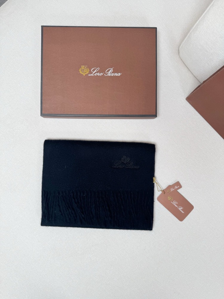 LORO PIANA CLASSIC WAVE PATTERN SOLID CASHMERE SCARF