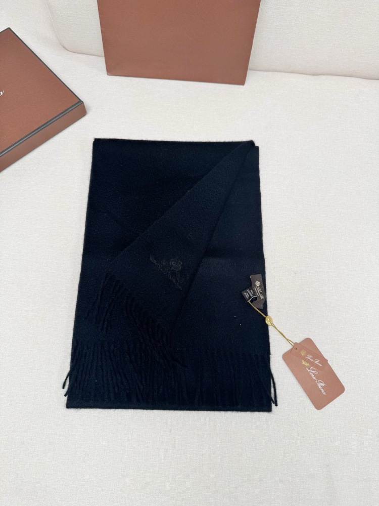 LORO PIANA CLASSIC WAVE PATTERN SOLID CASHMERE SCARF