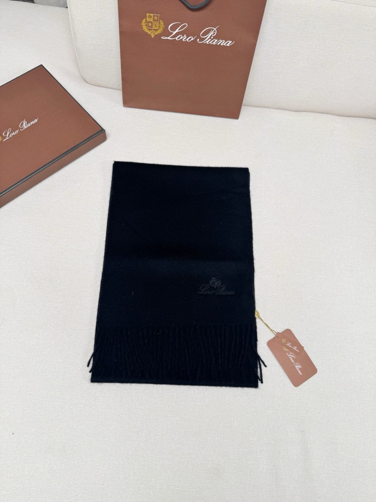 LORO PIANA CLASSIC WAVE PATTERN SOLID CASHMERE SCARF
