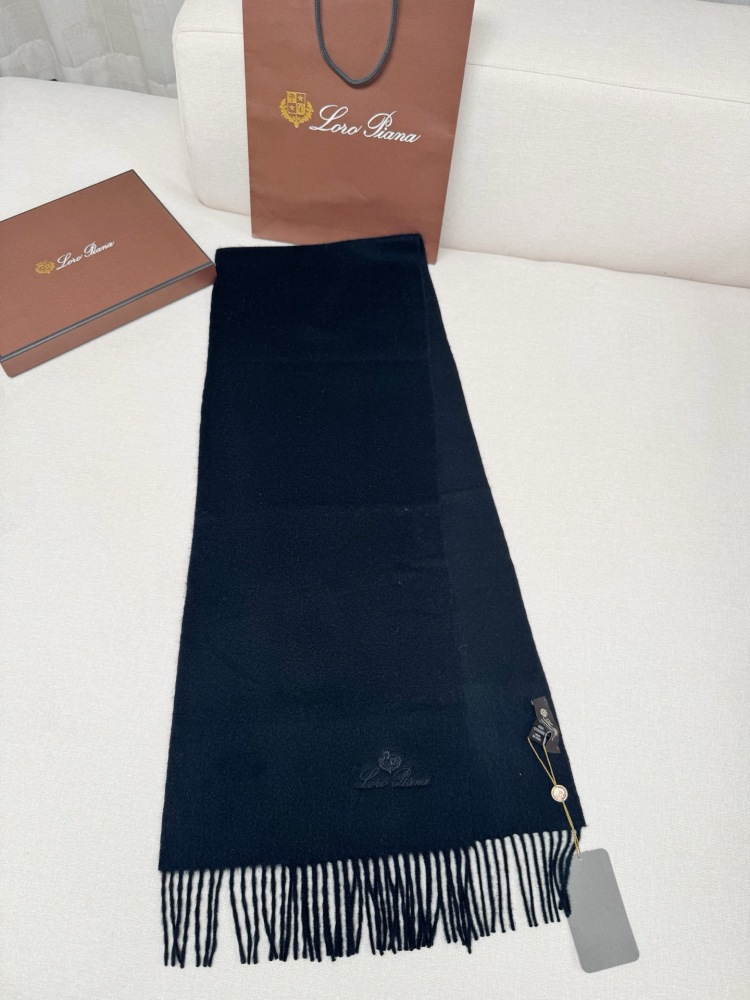 LORO PIANA CLASSIC WAVE PATTERN SOLID CASHMERE SCARF