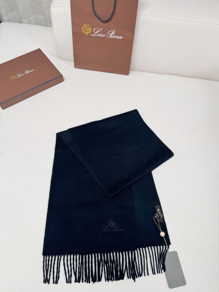 LORO PIANA CLASSIC WAVE PATTERN SOLID CASHMERE SCARF