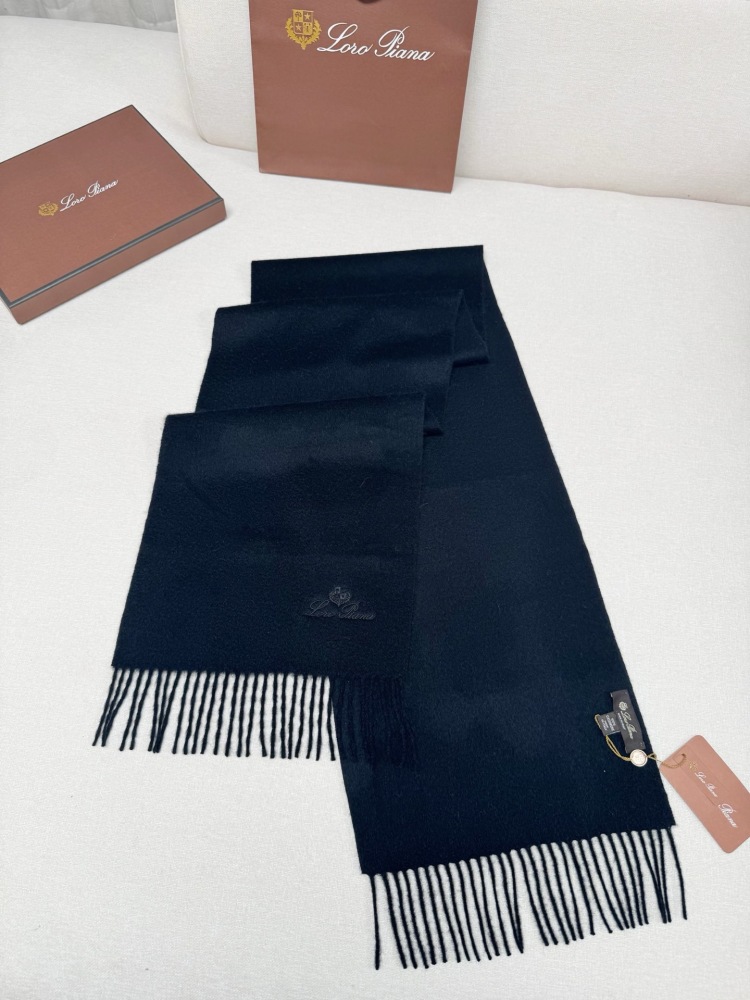 LORO PIANA CLASSIC WAVE PATTERN SOLID CASHMERE SCARF