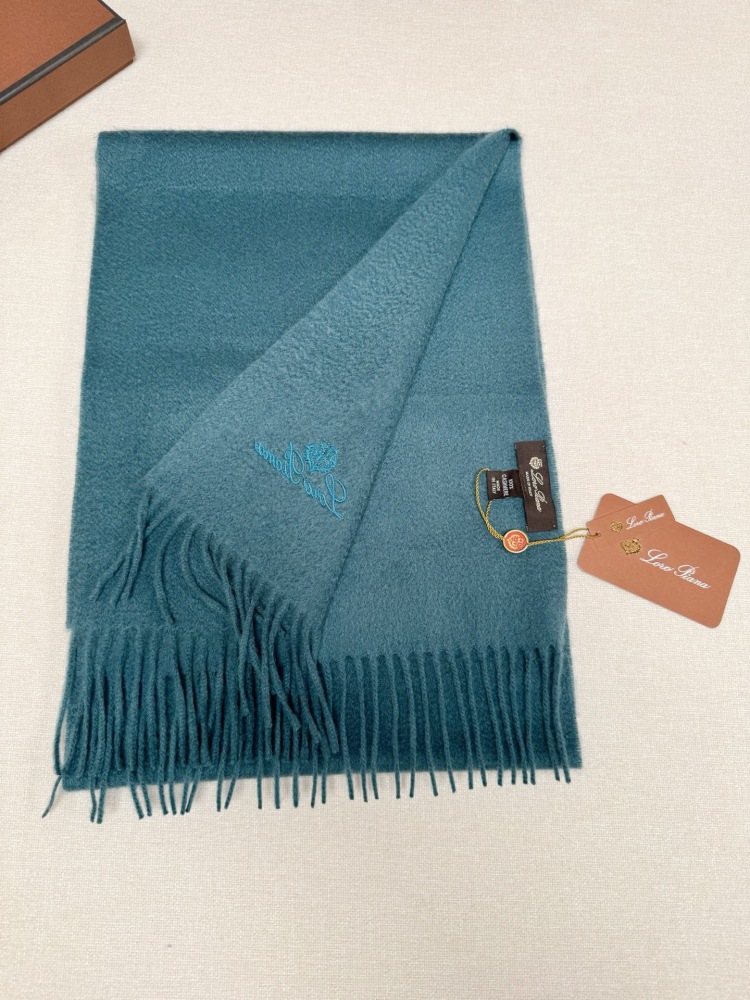 LORO PIANA CLASSIC WAVE PATTERN SOLID CASHMERE SCARF