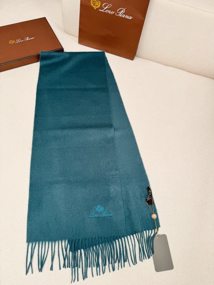 LORO PIANA CLASSIC WAVE PATTERN SOLID CASHMERE SCARF