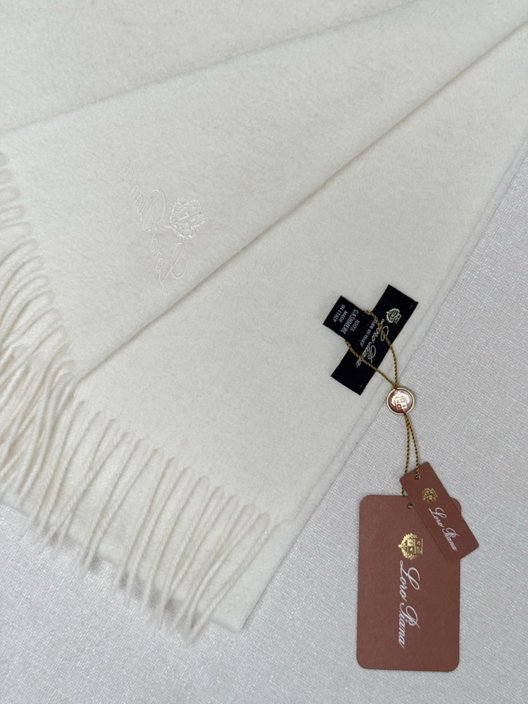 LORO PIANA CLASSIC WAVE PATTERN SOLID CASHMERE SCARF