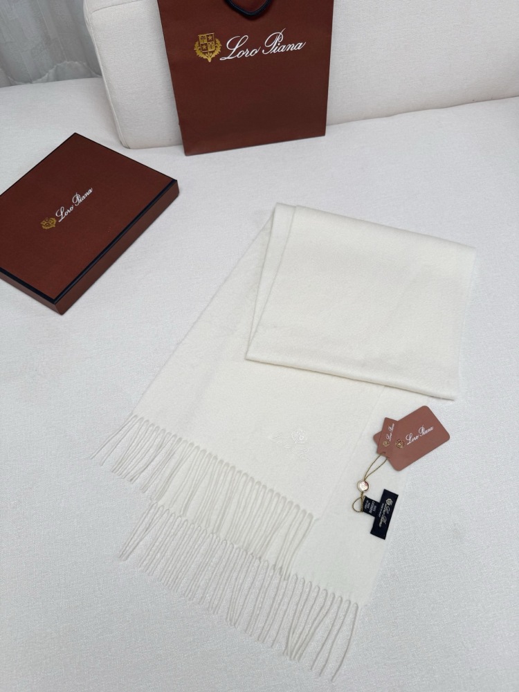LORO PIANA CLASSIC WAVE PATTERN SOLID CASHMERE SCARF