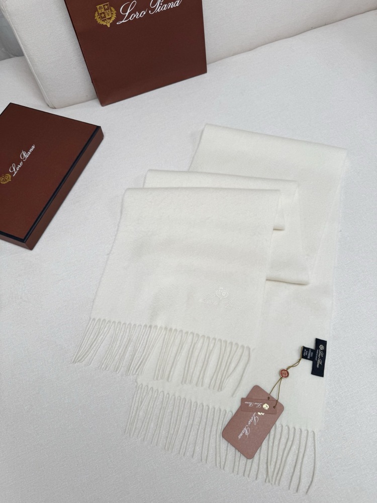 LORO PIANA CLASSIC WAVE PATTERN SOLID CASHMERE SCARF