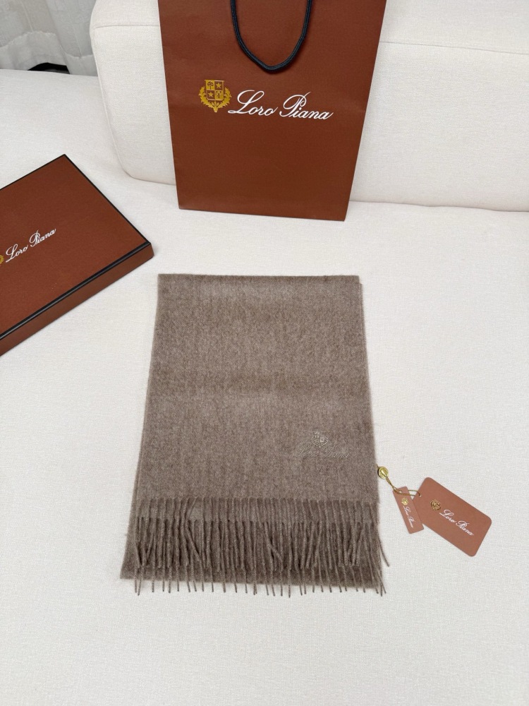 LORO PIANA CLASSIC WAVE PATTERN SOLID CASHMERE SCARF