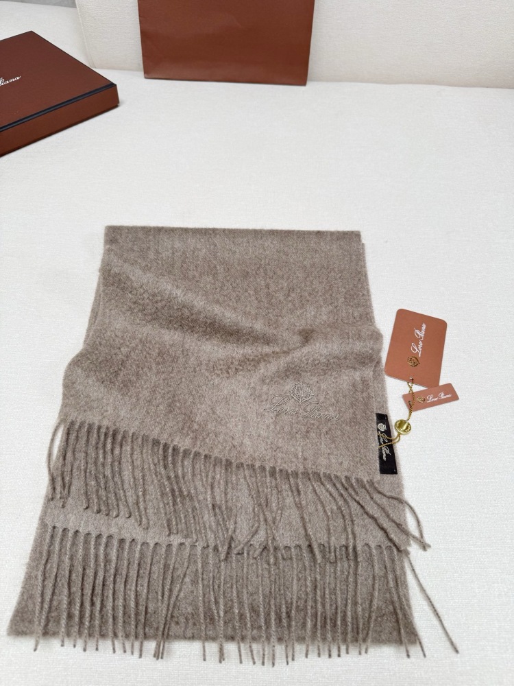 LORO PIANA CLASSIC WAVE PATTERN SOLID CASHMERE SCARF