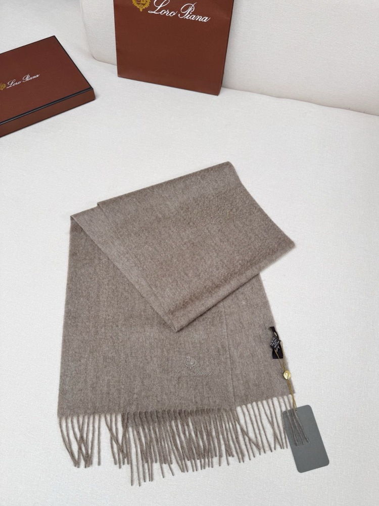 LORO PIANA CLASSIC WAVE PATTERN SOLID CASHMERE SCARF