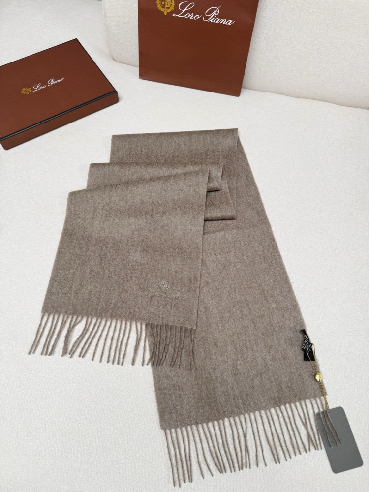 LORO PIANA CLASSIC WAVE PATTERN SOLID CASHMERE SCARF