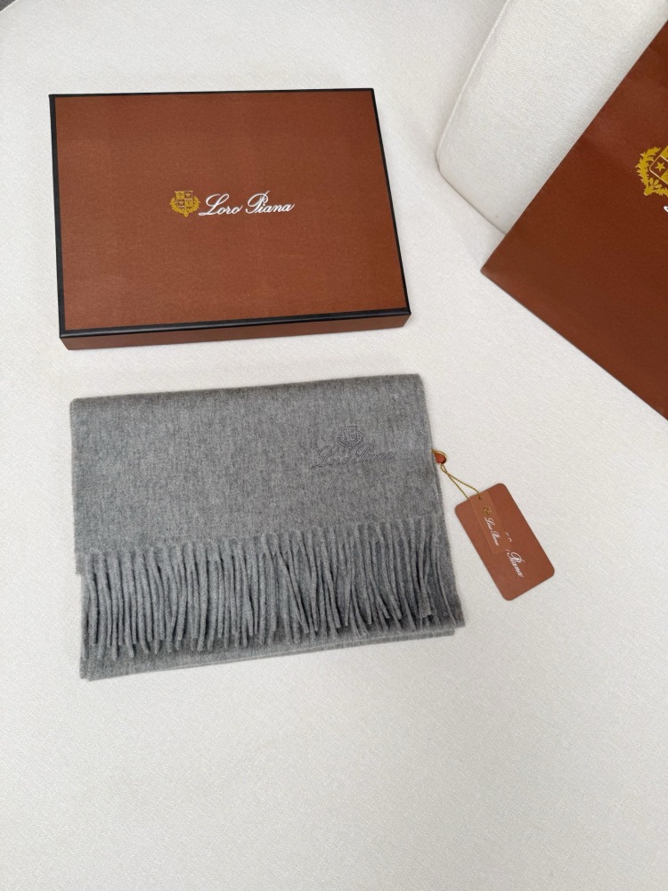 LORO PIANA CLASSIC WAVE PATTERN SOLID CASHMERE SCARF