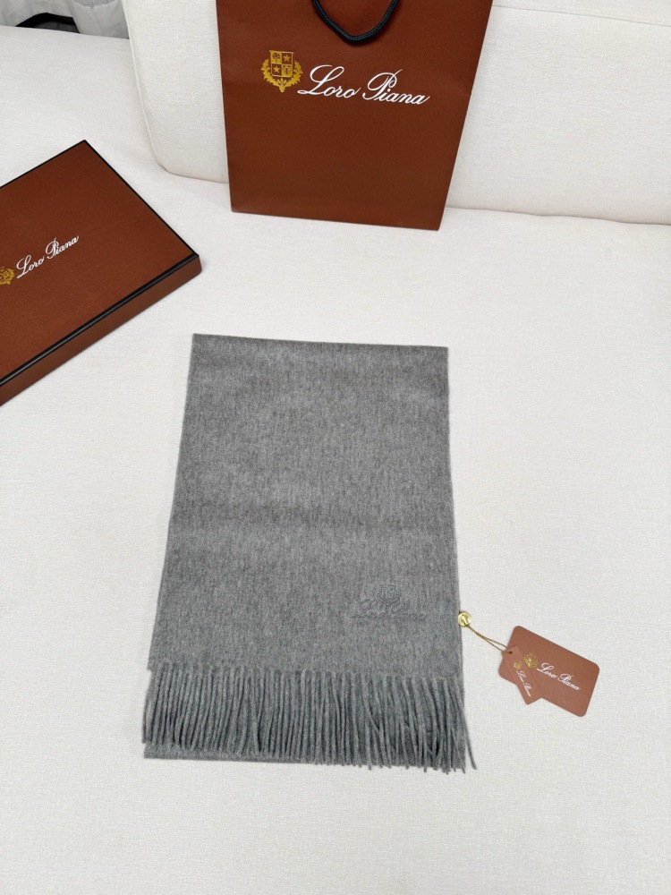LORO PIANA CLASSIC WAVE PATTERN SOLID CASHMERE SCARF