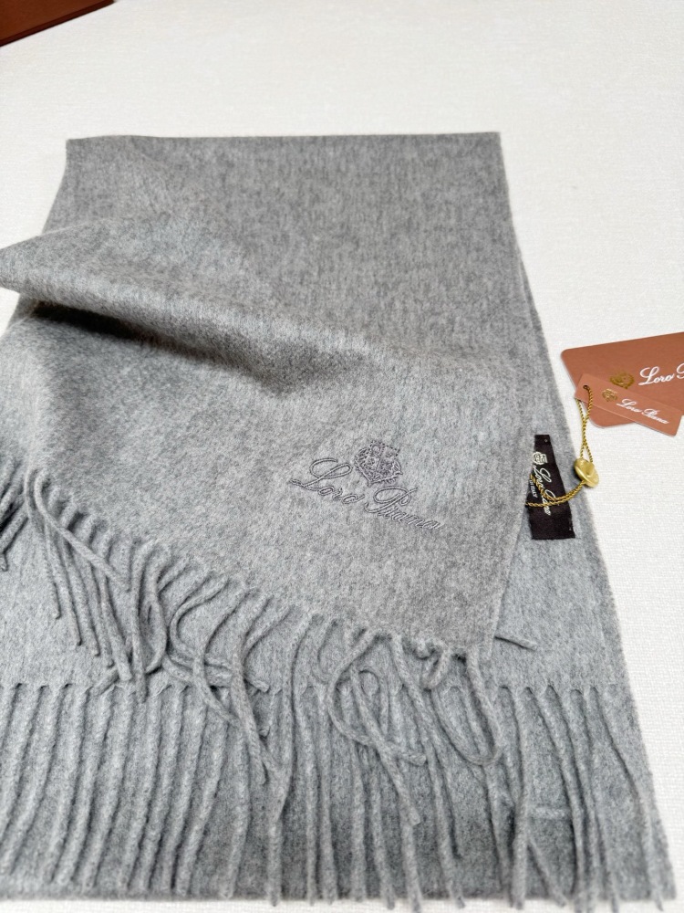 LORO PIANA CLASSIC WAVE PATTERN SOLID CASHMERE SCARF