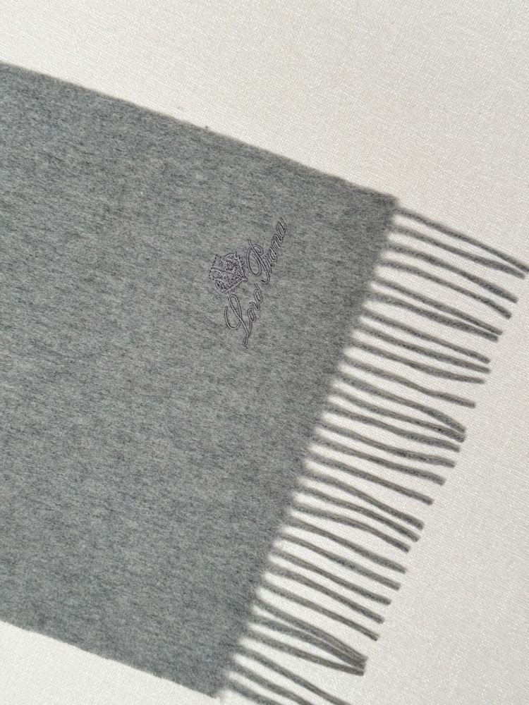 LORO PIANA CLASSIC WAVE PATTERN SOLID CASHMERE SCARF