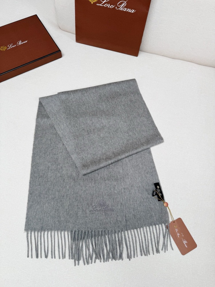 LORO PIANA CLASSIC WAVE PATTERN SOLID CASHMERE SCARF