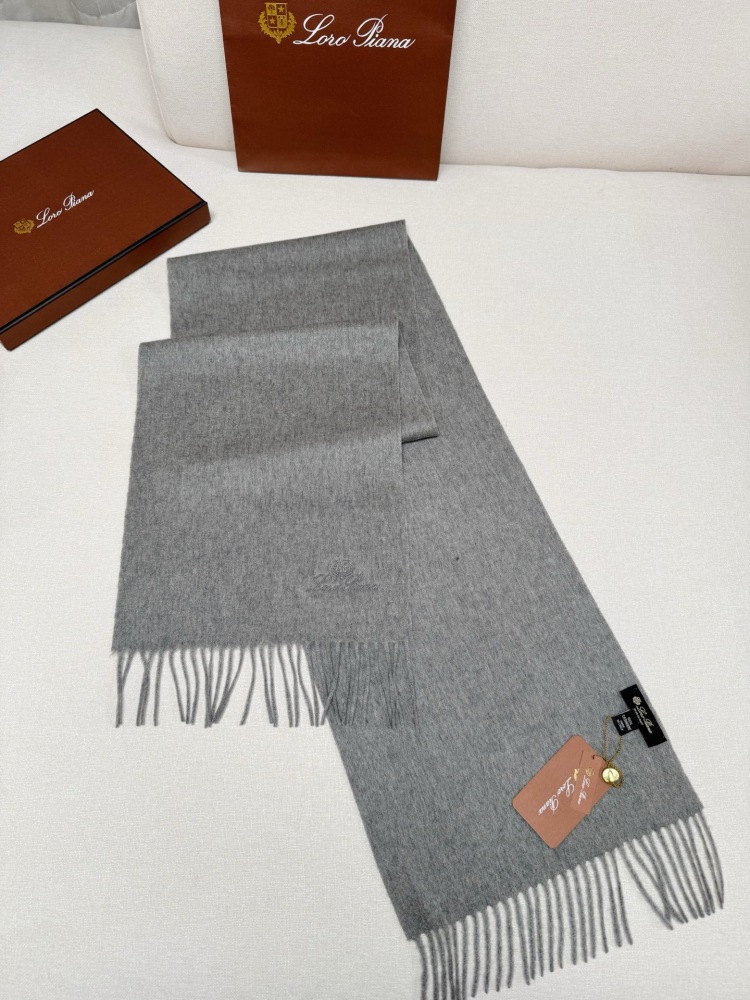 LORO PIANA CLASSIC WAVE PATTERN SOLID CASHMERE SCARF