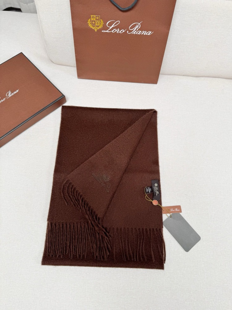 LORO PIANA CLASSIC WAVE PATTERN SOLID CASHMERE SCARF
