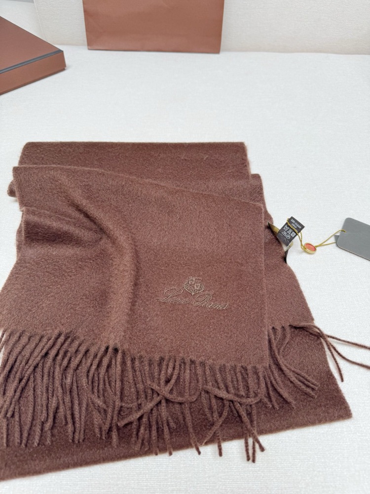 LORO PIANA CLASSIC WAVE PATTERN SOLID CASHMERE SCARF