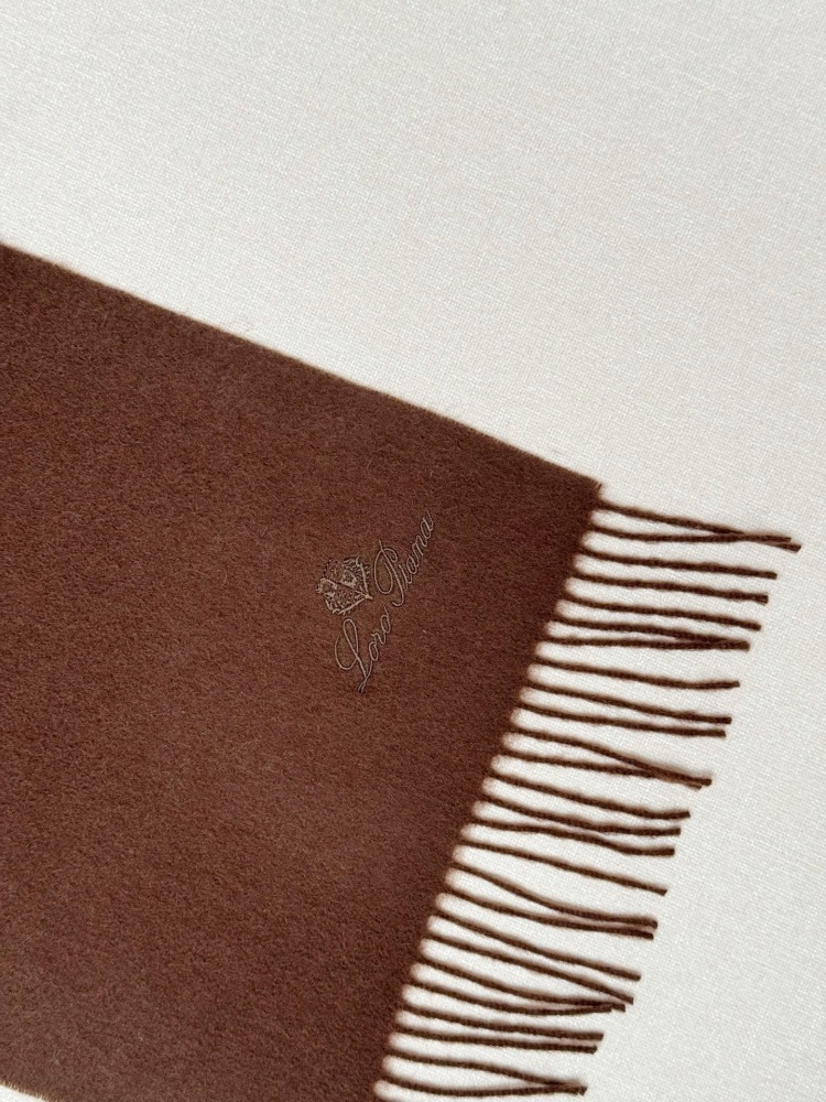 LORO PIANA CLASSIC WAVE PATTERN SOLID CASHMERE SCARF