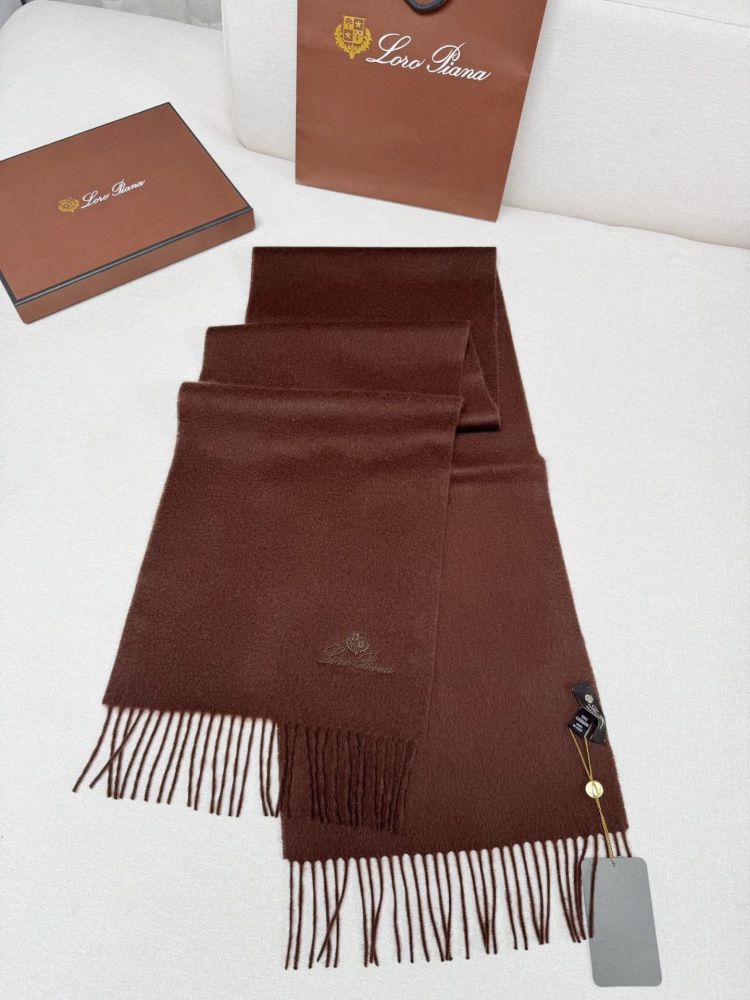 LORO PIANA CLASSIC WAVE PATTERN SOLID CASHMERE SCARF