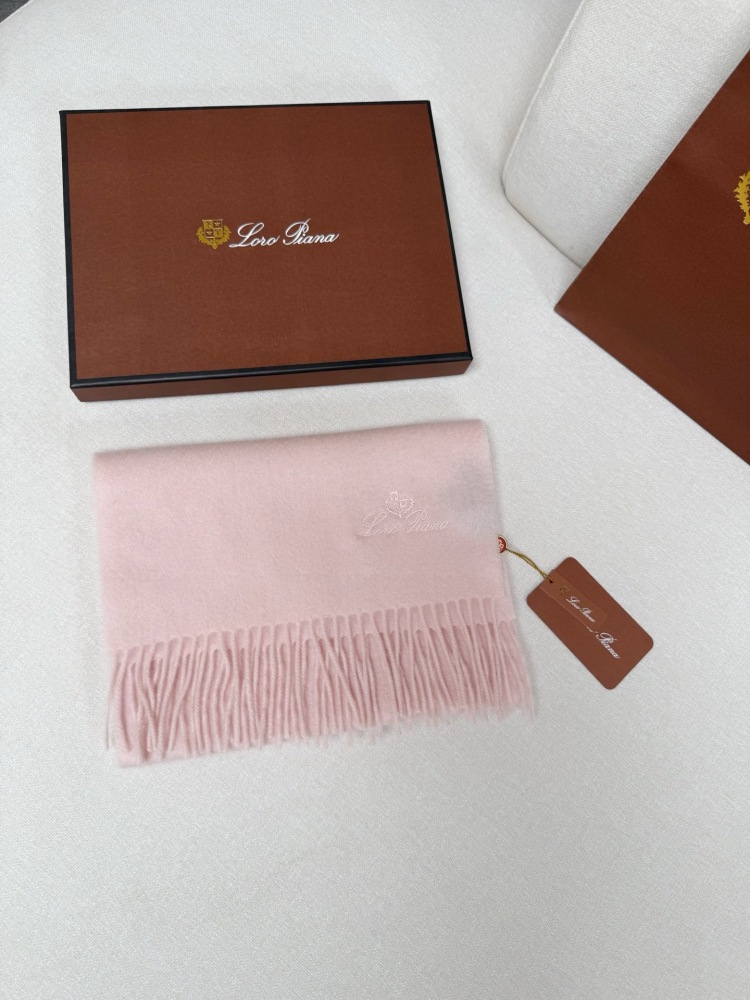 LORO PIANA CLASSIC WAVE PATTERN SOLID CASHMERE SCARF