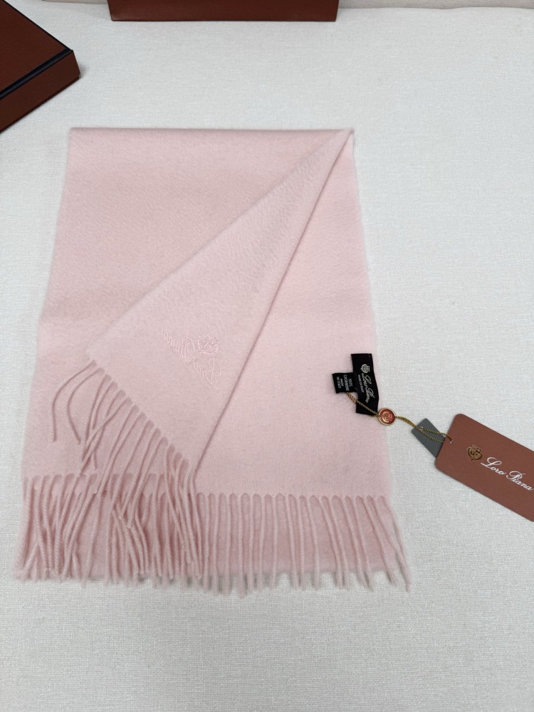 LORO PIANA CLASSIC WAVE PATTERN SOLID CASHMERE SCARF