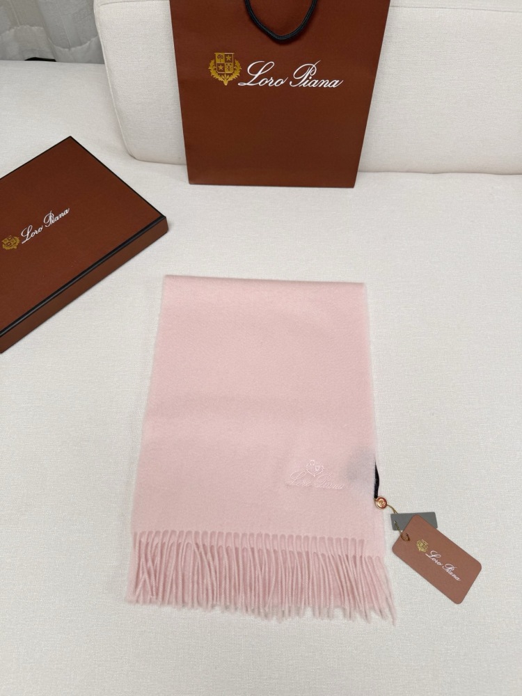 LORO PIANA CLASSIC WAVE PATTERN SOLID CASHMERE SCARF