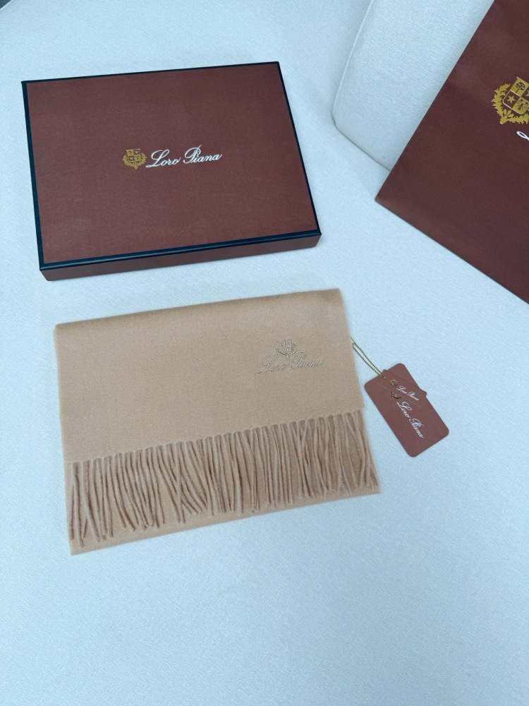 LORO PIANA CLASSIC WAVE PATTERN SOLID CASHMERE SCARF