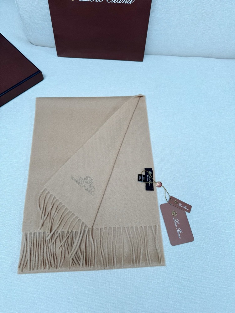 LORO PIANA CLASSIC WAVE PATTERN SOLID CASHMERE SCARF