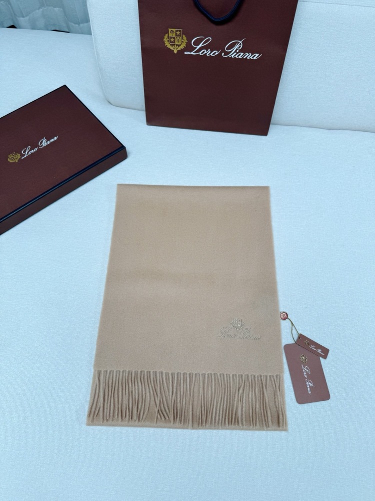 LORO PIANA CLASSIC WAVE PATTERN SOLID CASHMERE SCARF