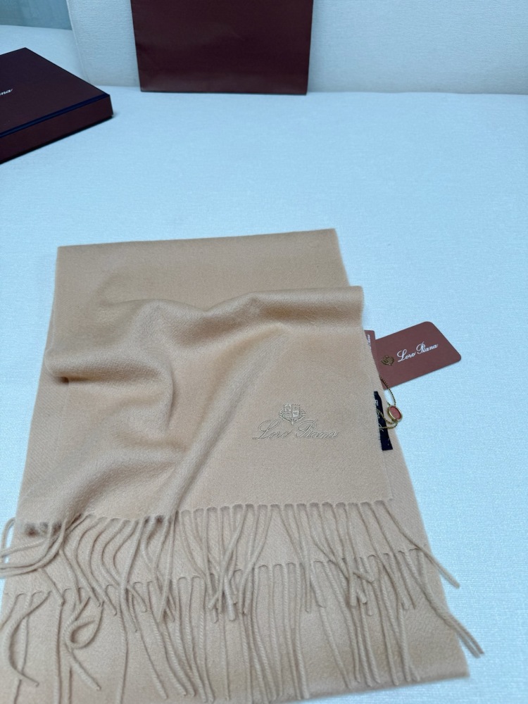 LORO PIANA CLASSIC WAVE PATTERN SOLID CASHMERE SCARF
