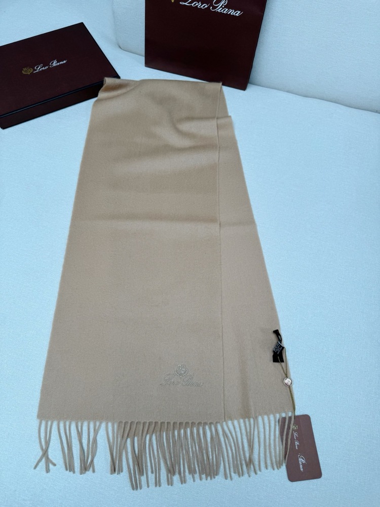 LORO PIANA CLASSIC WAVE PATTERN SOLID CASHMERE SCARF