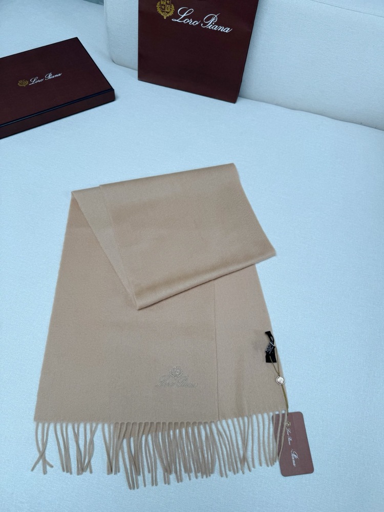 LORO PIANA CLASSIC WAVE PATTERN SOLID CASHMERE SCARF