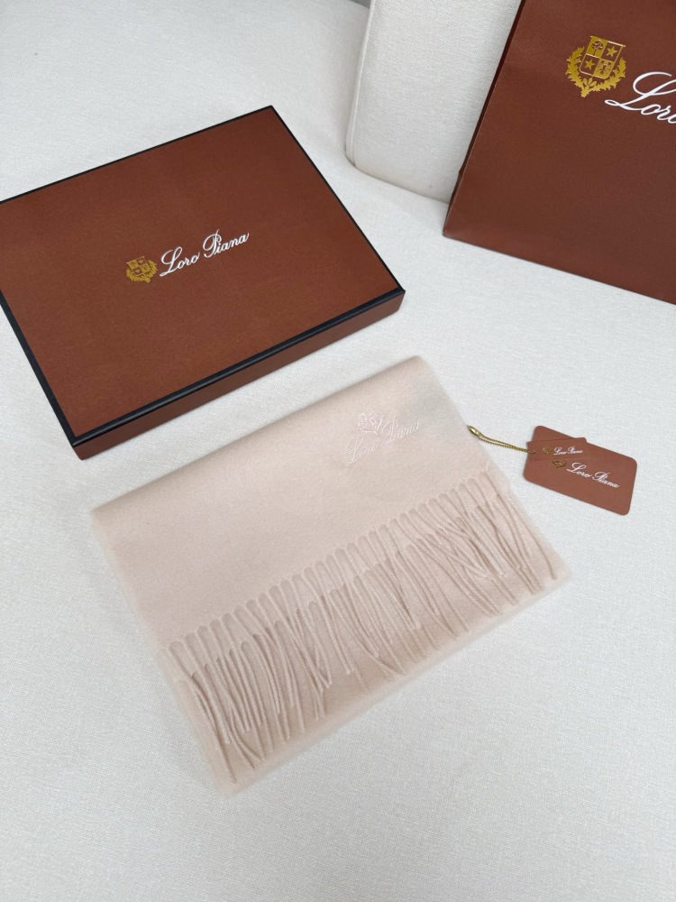 LORO PIANA CLASSIC WAVE PATTERN SOLID CASHMERE SCARF