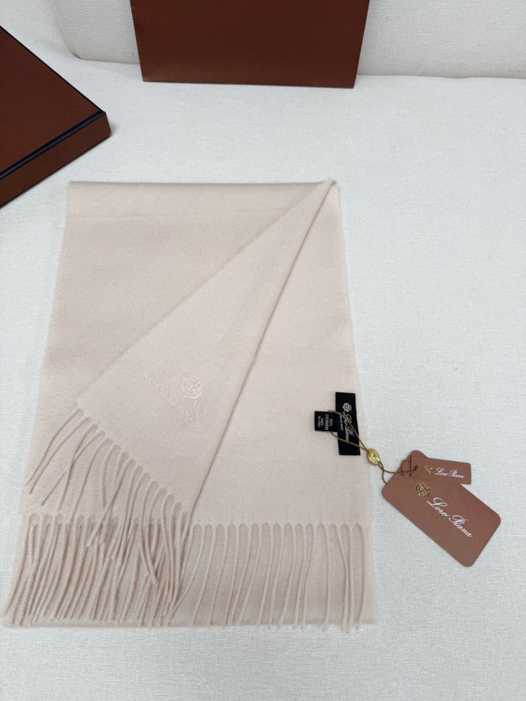 LORO PIANA CLASSIC WAVE PATTERN SOLID CASHMERE SCARF
