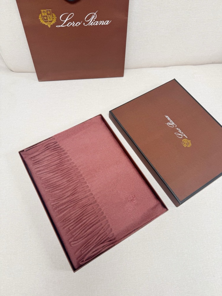 LORO PIANA CLASSIC WAVE PATTERN SOLID CASHMERE SCARF