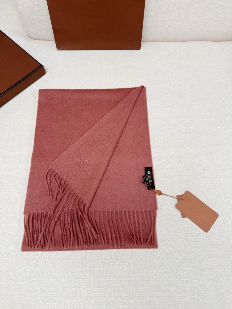 LORO PIANA CLASSIC WAVE PATTERN SOLID CASHMERE SCARF
