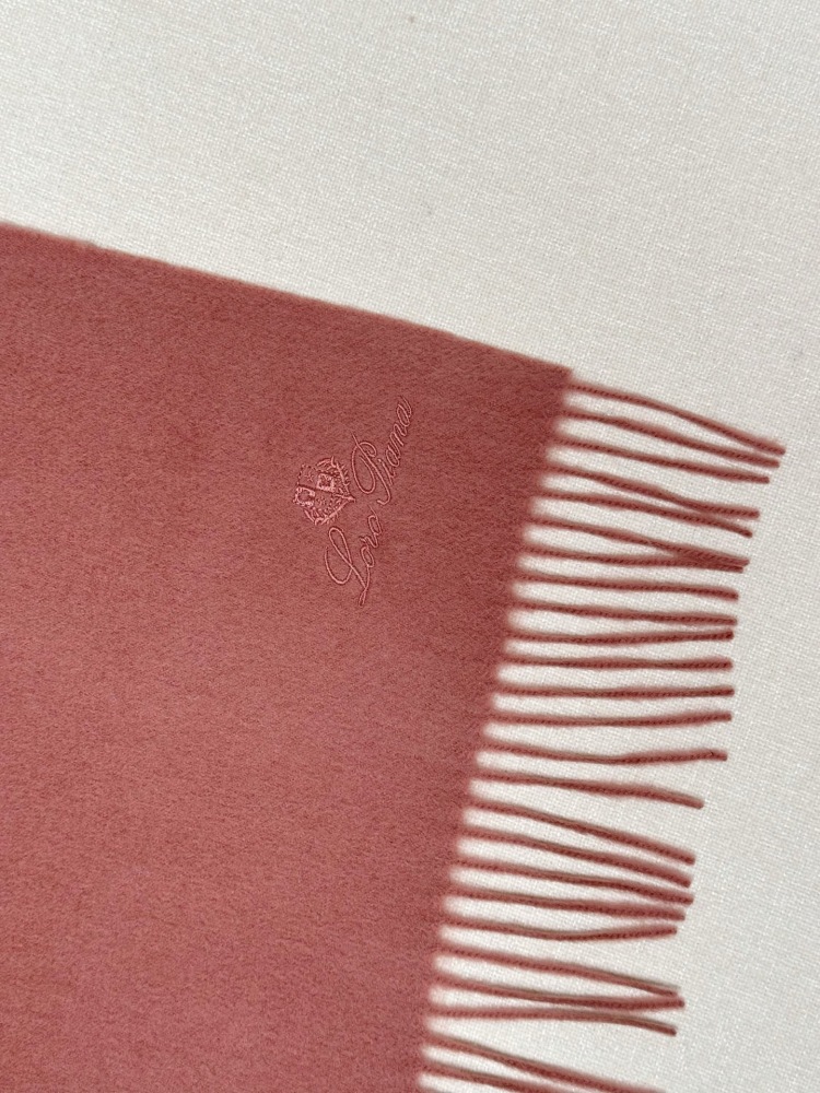 LORO PIANA CLASSIC WAVE PATTERN SOLID CASHMERE SCARF